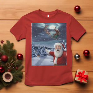 Funny Santa With Bigfoot Selfie Christmas T Shirt TS14 Red Print Your Wear