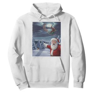 Funny Santa With Bigfoot Selfie Christmas Hoodie TS14 White Print Your Wear