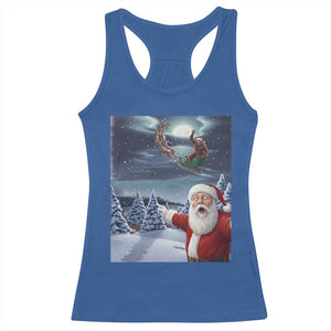 Funny Santa With Bigfoot Selfie Christmas Racerback Tank Top TS14 Royal Blue Print Your Wear