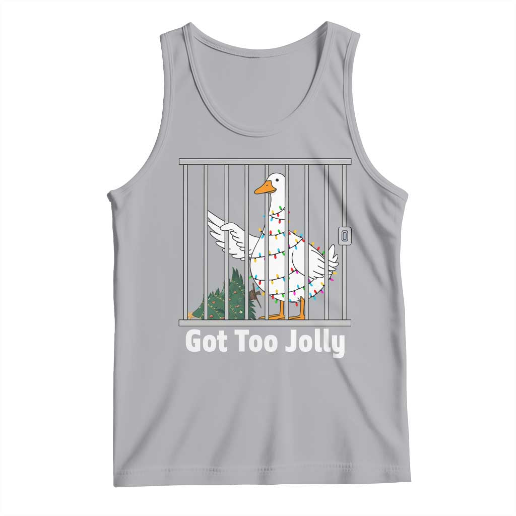 Funny Goose Christmas Tank Top Got Too Jolly TS14 Athletic Heather Print Your Wear