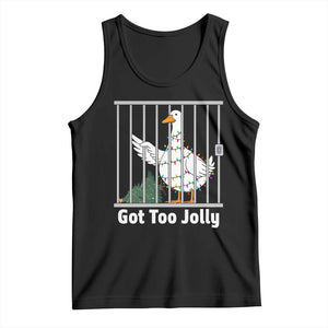 Funny Goose Christmas Tank Top Got Too Jolly TS14 Black Print Your Wear