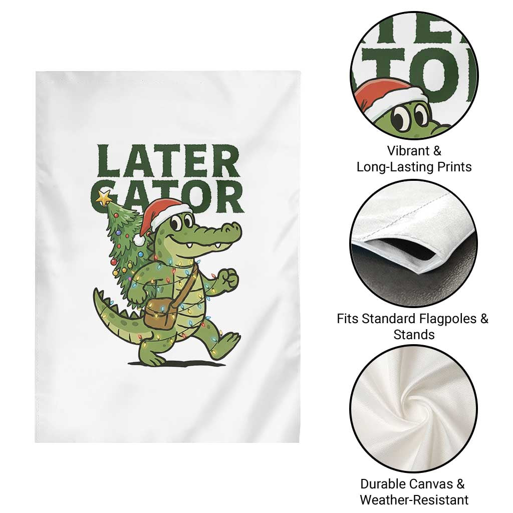 Funny Alligator Christmas Garden Flag Lator Gator TS14 Print Your Wear