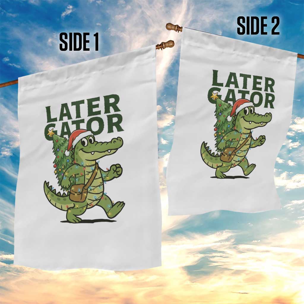 Funny Alligator Christmas Garden Flag Lator Gator TS14 Print Your Wear