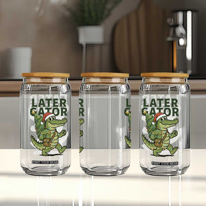 Funny Alligator Christmas Glass Can Lator Gator TS14 Print Your Wear