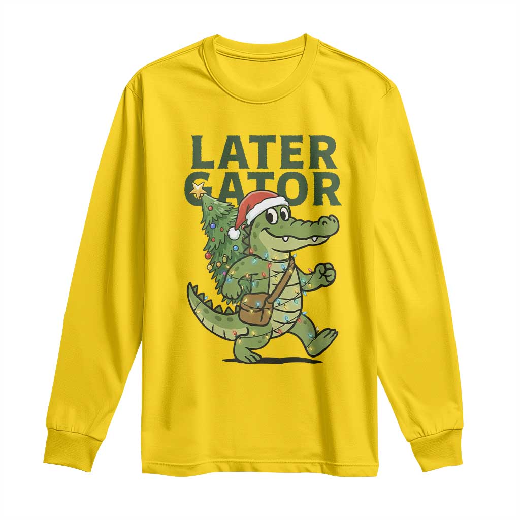 Funny Alligator Christmas Long Sleeve Shirt Lator Gator TS14 Daisy Print Your Wear