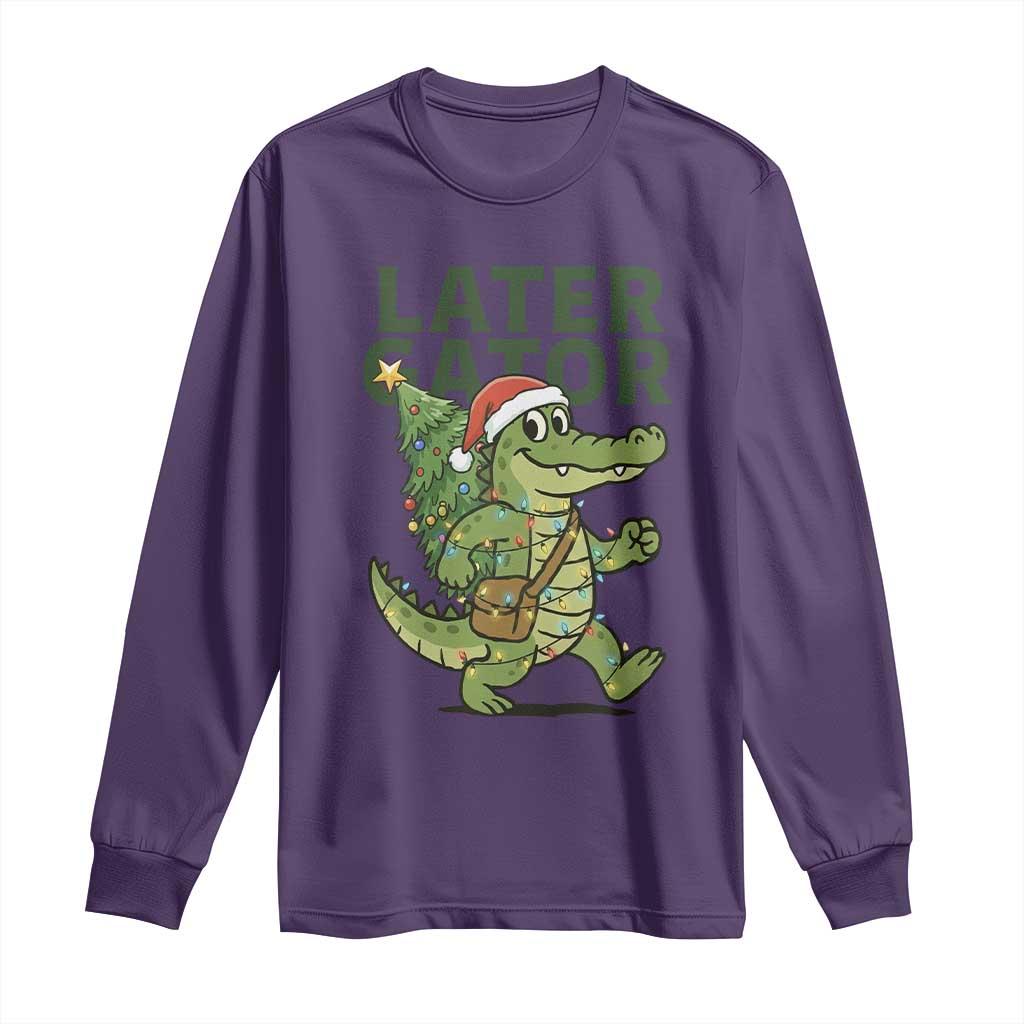 Funny Alligator Christmas Long Sleeve Shirt Lator Gator TS14 Purple Print Your Wear