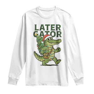 Funny Alligator Christmas Long Sleeve Shirt Lator Gator TS14 White Print Your Wear