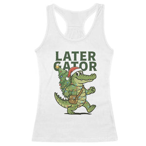 Funny Alligator Christmas Racerback Tank Top Lator Gator TS14 White Print Your Wear