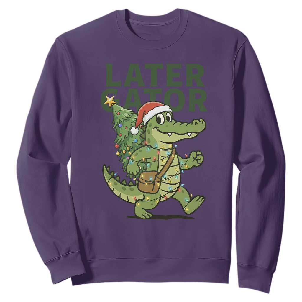 Funny Alligator Christmas Sweatshirt Lator Gator TS14 Purple Print Your Wear