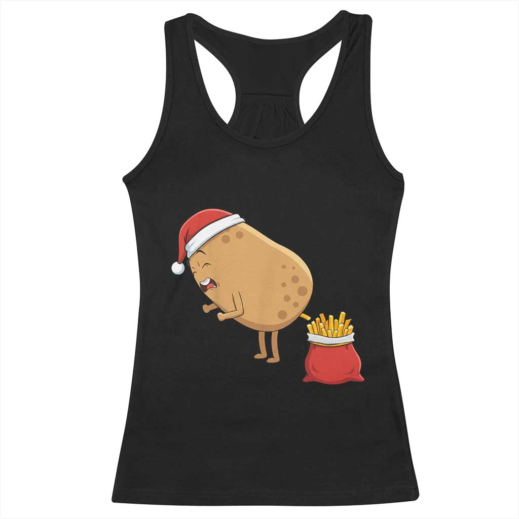Funny French Fries Christmas Racerback Tank Top Potato Food Eaters TS14 Black Print Your Wear