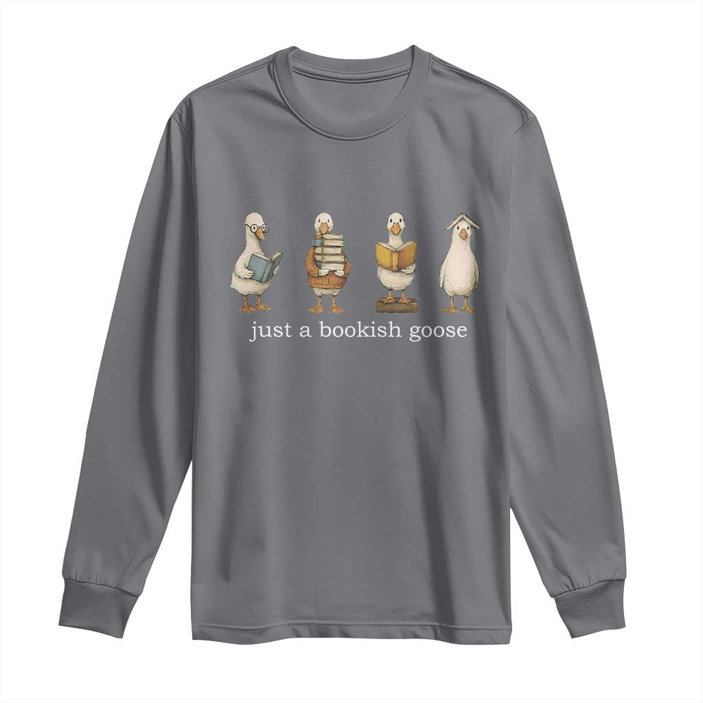 Silly Goose Book Club Long Sleeve Shirt Funny Bookish Book Lover TS14 Charcoal Print Your Wear