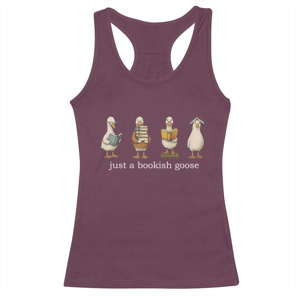 Silly Goose Book Club Racerback Tank Top Funny Bookish Book Lover TS14 Maroon Print Your Wear