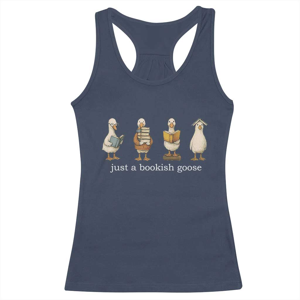 Silly Goose Book Club Racerback Tank Top Funny Bookish Book Lover TS14 Navy Print Your Wear