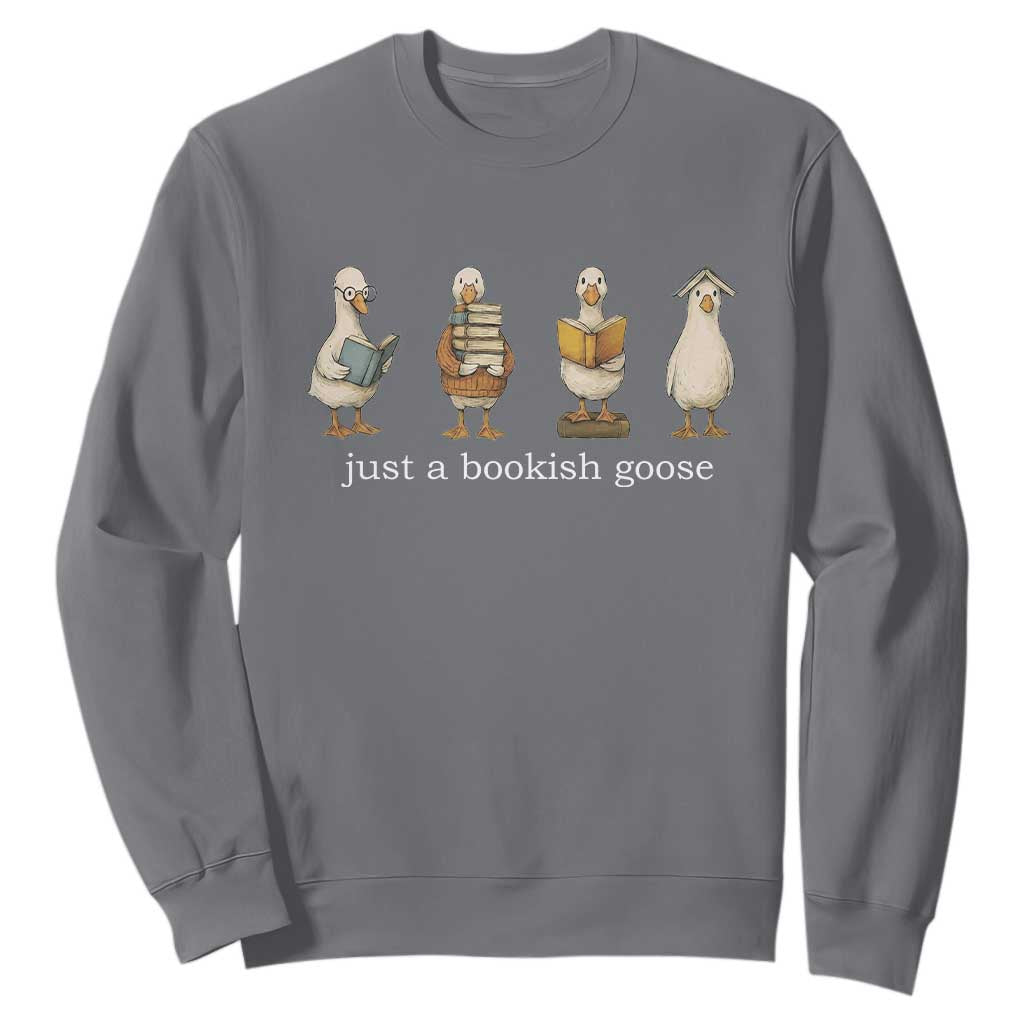 Silly Goose Book Club Sweatshirt Funny Bookish Book Lover TS14 Charcoal Print Your Wear