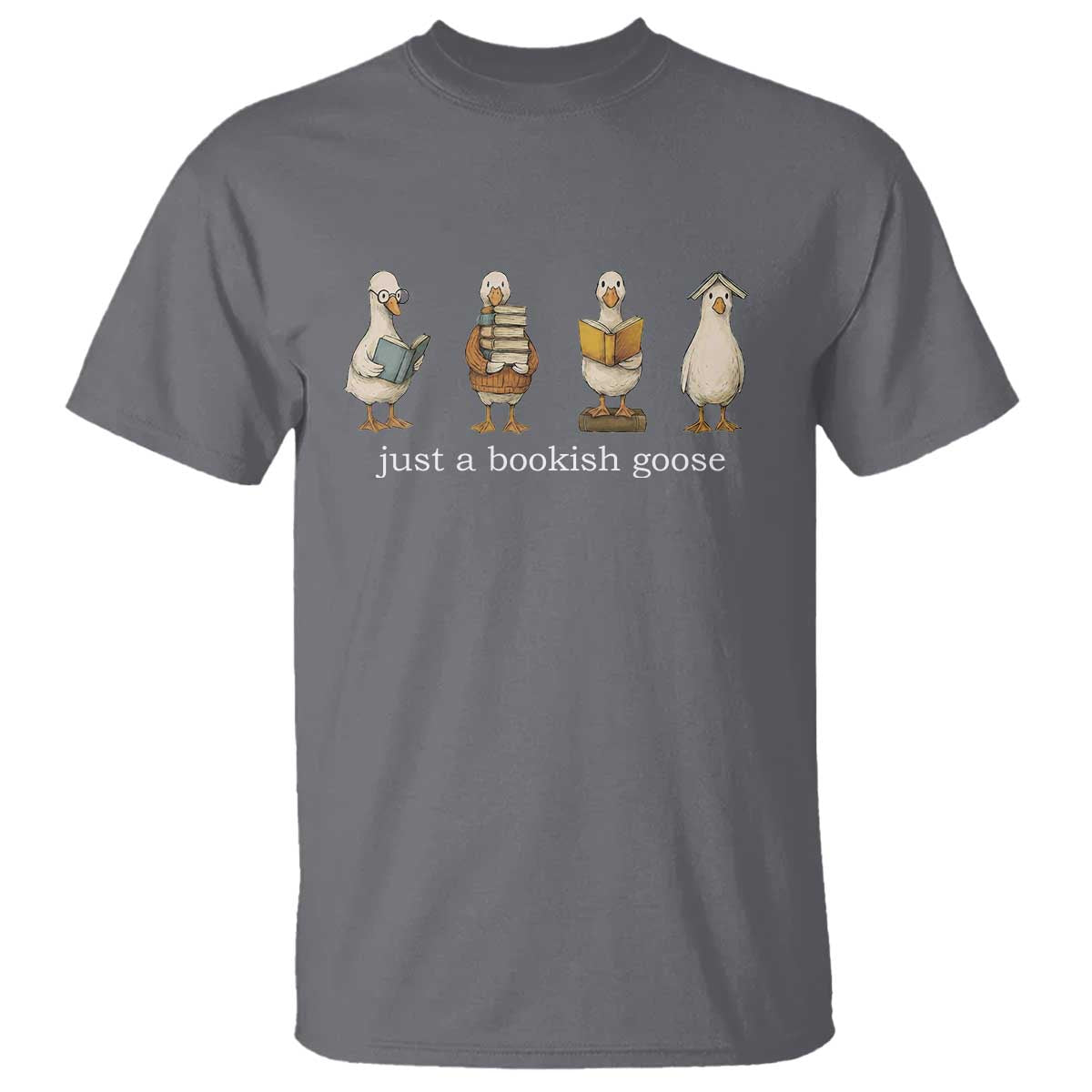 Silly Goose Book Club T Shirt Funny Bookish Book Lover TS14 Charcoal Print Your Wear