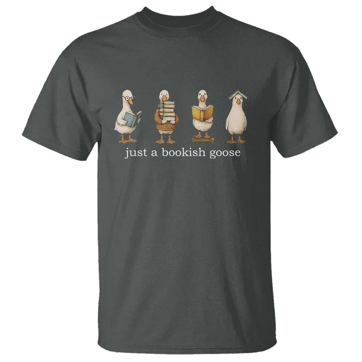 Silly Goose Book Club T Shirt Funny Bookish Book Lover TS14 Dark Heather Print Your Wear