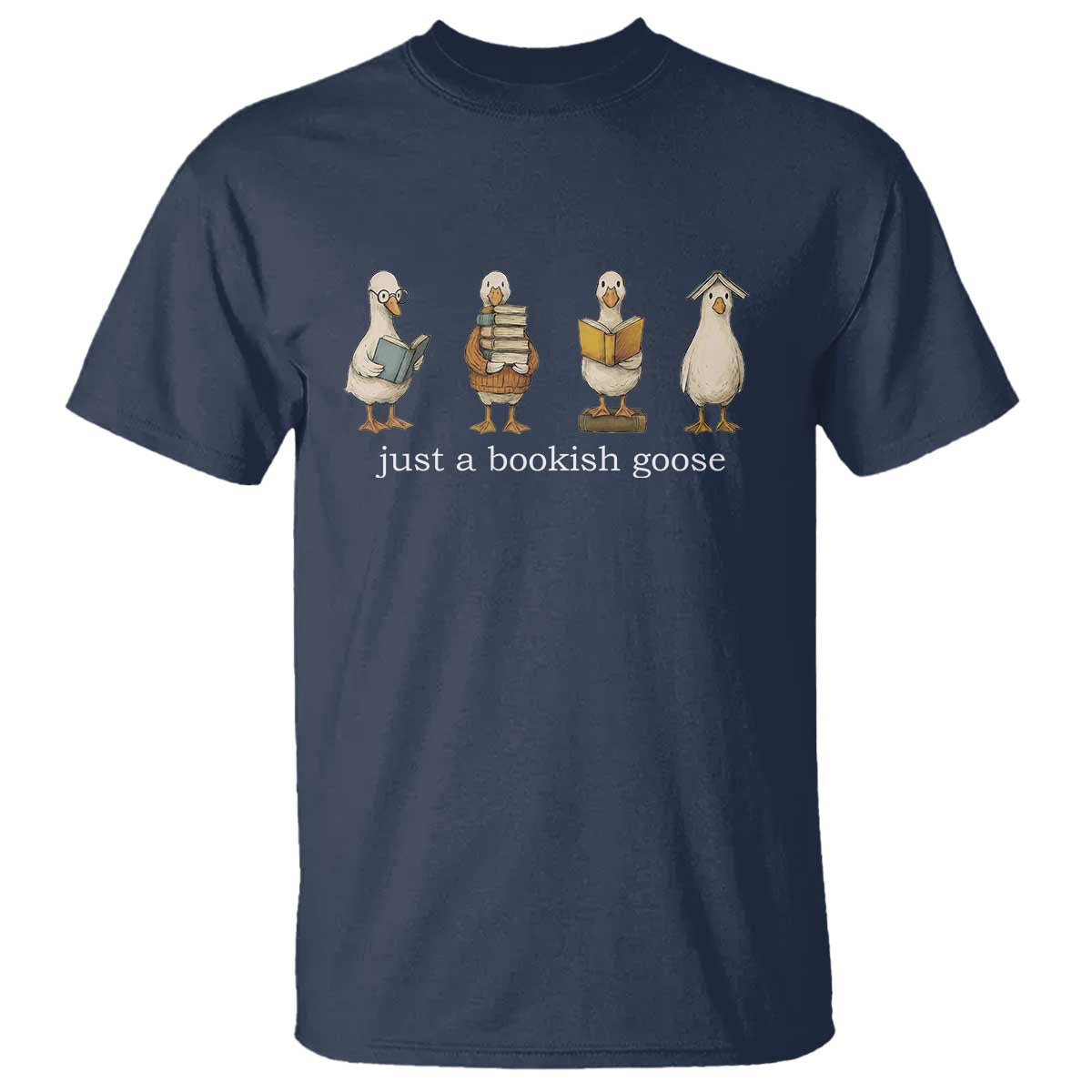 Silly Goose Book Club T Shirt Funny Bookish Book Lover TS14 Navy Print Your Wear