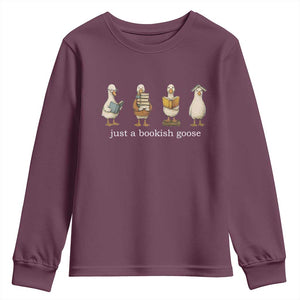 Silly Goose Book Club Youth Sweatshirt Funny Bookish Book Lover TS14 Maroon Print Your Wear
