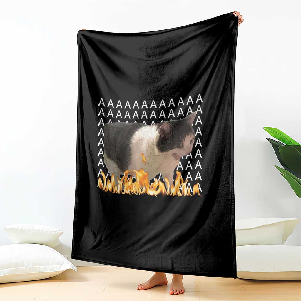 Screaming Cat Meme Throw Blanket Funny Internet Gen Z Cat Lover TS14 Print Your Wear
