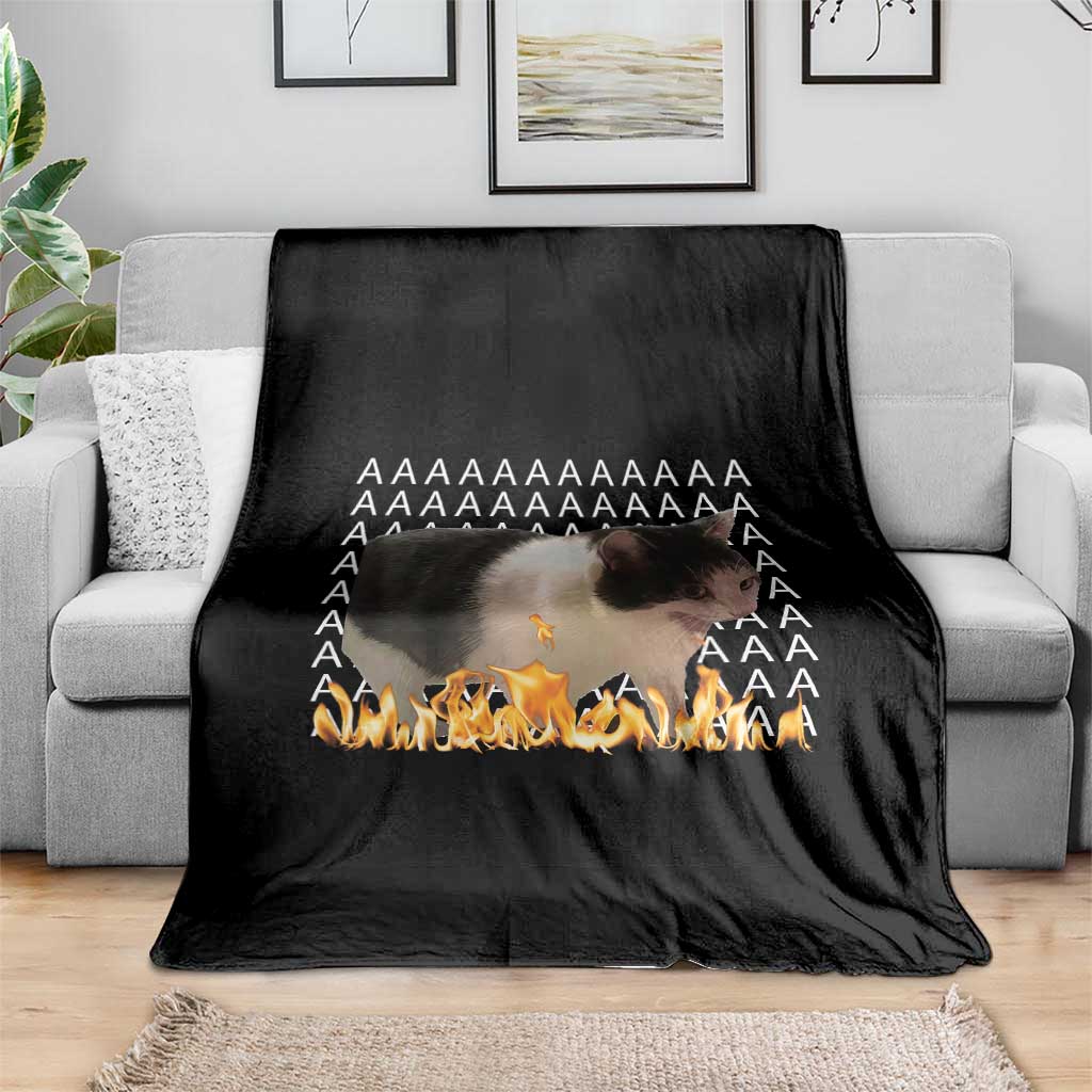Screaming Cat Meme Throw Blanket Funny Internet Gen Z Cat Lover TS14 Print Your Wear