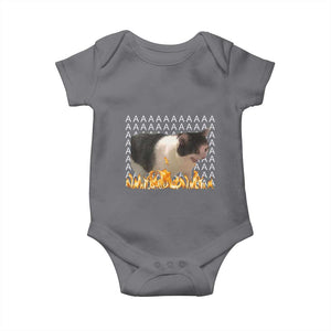 Screaming Cat Meme Baby Onesie Funny Internet Gen Z Cat Lover TS14 Charcoal Print Your Wear
