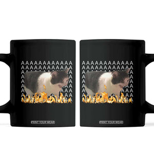 Screaming Cat Meme Coffee Mug Funny Internet Gen Z Cat Lover TS14 Black Print Your Wear