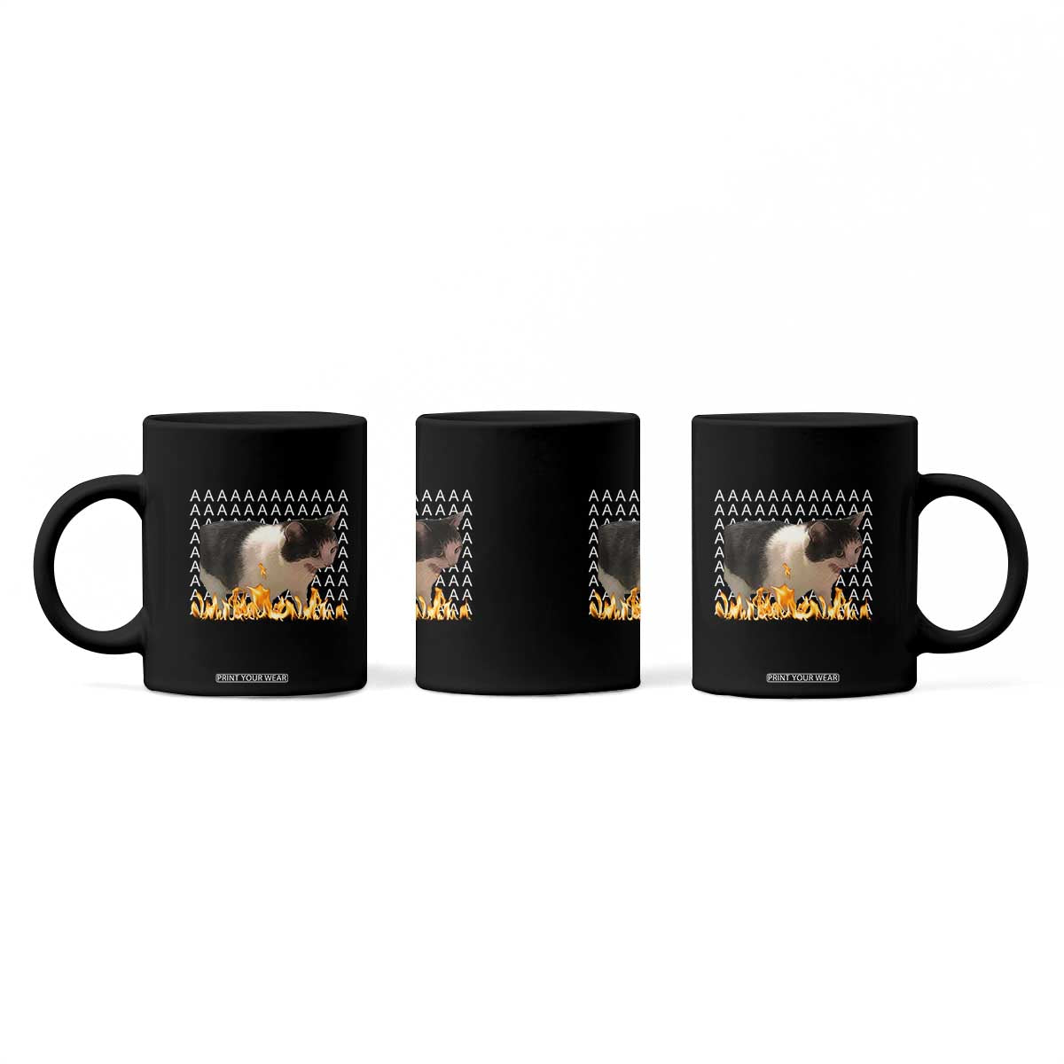 Screaming Cat Meme Coffee Mug Funny Internet Gen Z Cat Lover TS14 Print Your Wear