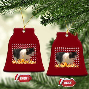 Screaming Cat Meme Ceramic Ornament Funny Internet Gen Z Cat Lover TS14 Print Your Wear