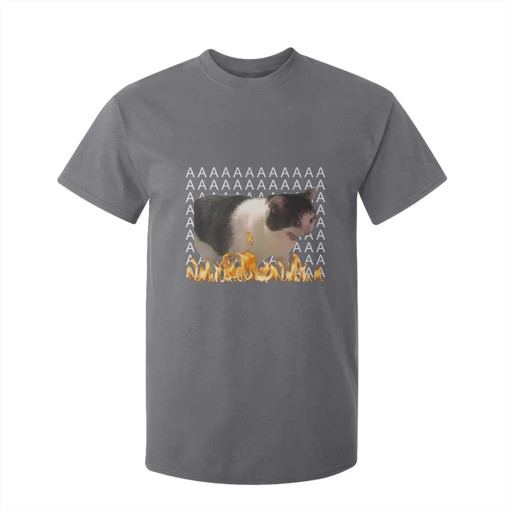 Screaming Cat Meme T Shirt For Kid Funny Internet Gen Z Cat Lover TS14 Charcoal Print Your Wear