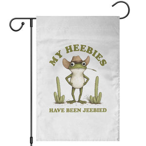 Funny Cowboy Frog Meme Garden Flag My Heebies Have Been Jeebied TS14 White Print Your Wear