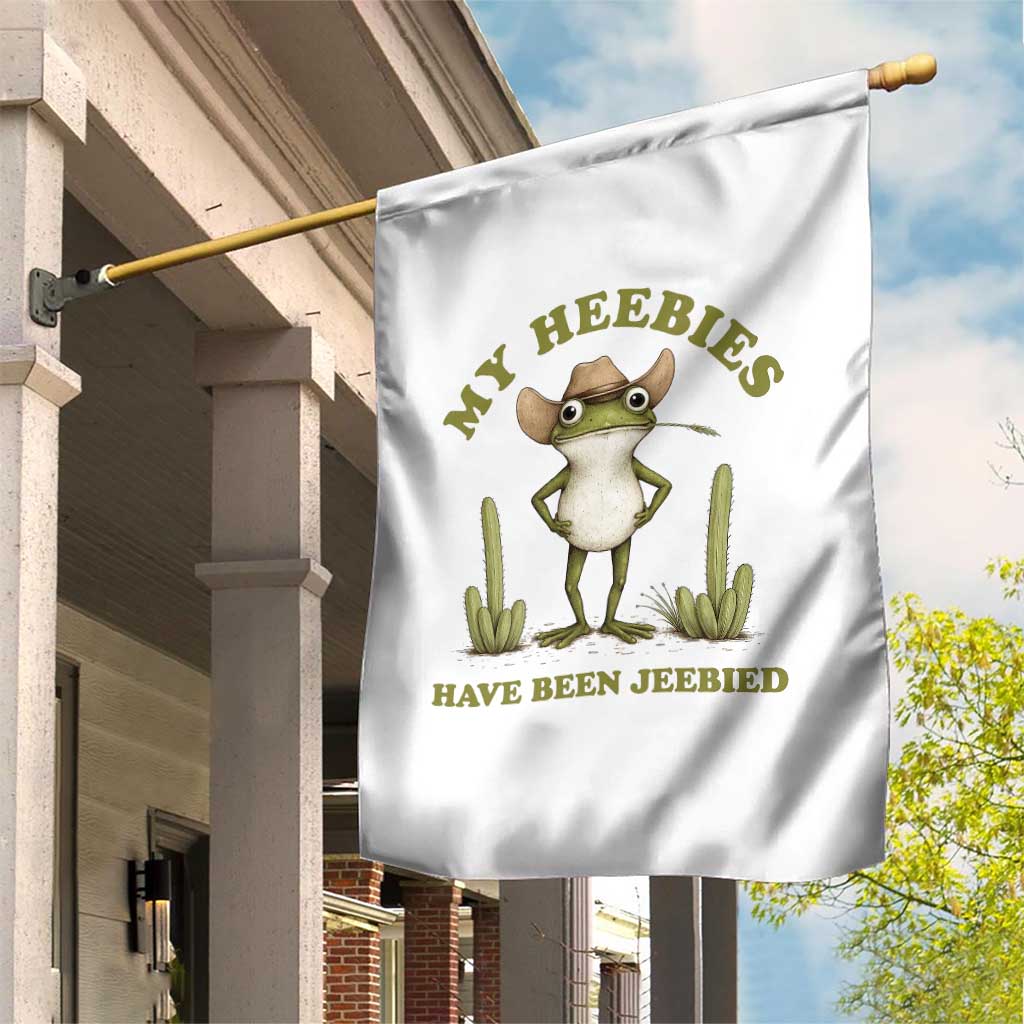 Funny Cowboy Frog Meme Garden Flag My Heebies Have Been Jeebied TS14 Print Your Wear