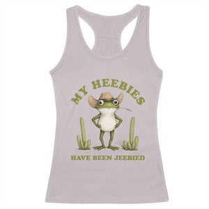 Funny Cowboy Frog Meme Racerback Tank Top My Heebies Have Been Jeebied TS14 Ice Gray Print Your Wear