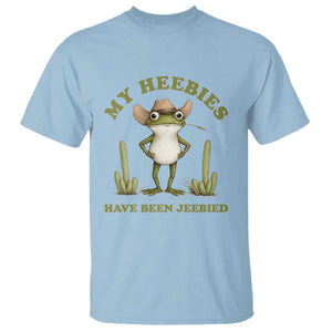 Funny Cowboy Frog Meme T Shirt My Heebies Have Been Jeebied TS14 Light Blue Print Your Wear