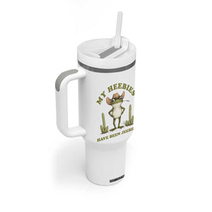 Funny Cowboy Frog Meme Tumbler With Handle My Heebies Have Been Jeebied TS14 Print Your Wear