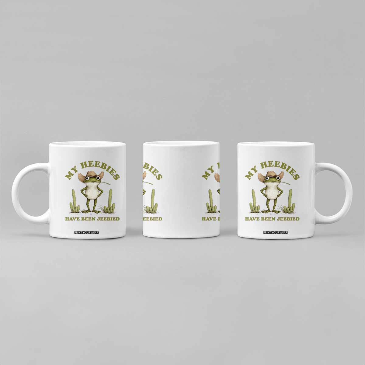 Funny Cowboy Frog Meme Coffee Mug My Heebies Have Been Jeebied TS14 Print Your Wear