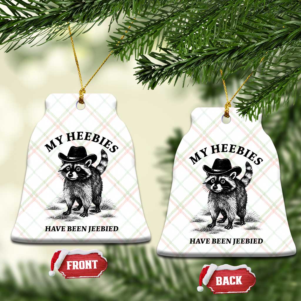 Funny Cowboy Raccoon Meme Ceramic Ornament My Heebies Have Been Jeebied TS14 Print Your Wear