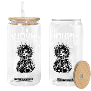Unholy Nun Glass Can Funny Horror Unholy Nun Satan Baphomet Gothic TS14 Print Your Wear
