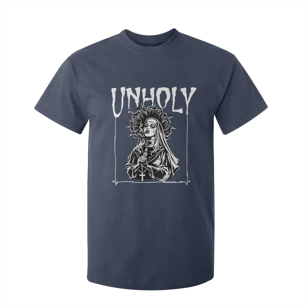 Unholy Nun T Shirt For Kid Funny Horror Unholy Nun Satan Baphomet Gothic TS14 Navy Print Your Wear