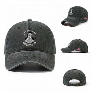 Funny Unholy Nun Washed Cotton Baseball Cap Bad Decisions Good Stories TS14 Washed Cap Universal Fit Dark Green Print Your Wear