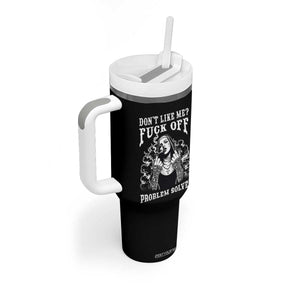 Funny Unholy Nun Tumbler With Handle Don't Like Me Fuck Off Problem Solved TS14 Print Your Wear