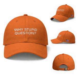 Why Stupid Question Baseball Cap Funny Space Quote Sci Fi Book TS14 Baseball Cap Universal Fit Orange Print Your Wear
