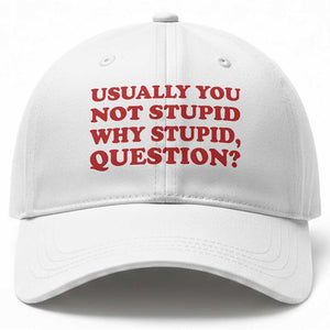 Usually You Not Stupid Why Stupid Question Baseball Cap Funny Space Quote Sci Fi Book TS14 Print Your Wear