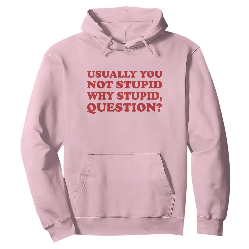 Usually You Not Stupid Why Stupid Question Hoodie Funny Space Quote Sci Fi Book TS14 Light Pink Print Your Wear