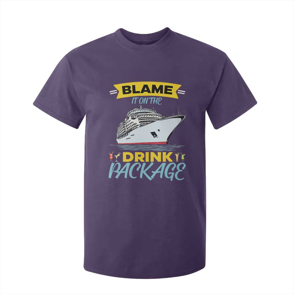 Funny Cruise Vacation T Shirt For Kid Blame It On The Drink Package TS14 Purple Print Your Wear