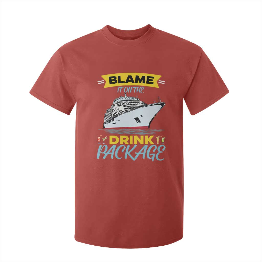 Funny Cruise Vacation T Shirt For Kid Blame It On The Drink Package TS14 Red Print Your Wear