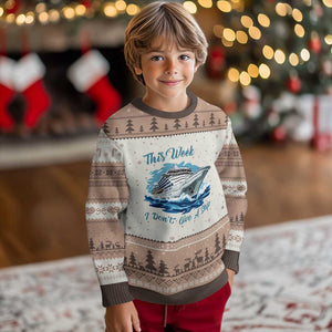 Funny Cruise Vacation Ugly Christmas Sweater This Week I Do Not Give A Ship TS14 Mocha Mousse Print Your Wear