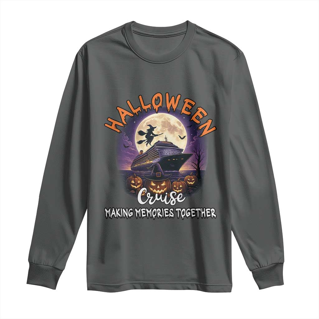 Funny Cruise Halloween Long Sleeve Shirt Making Memories Together TS14 Dark Heather Print Your Wear