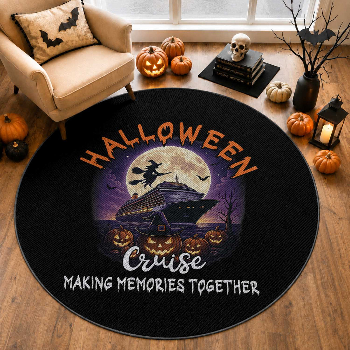 Funny Cruise Halloween Round Rug Making Memories Together