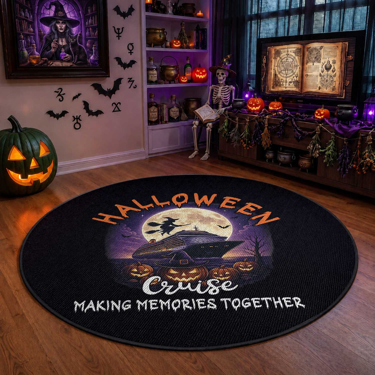 Funny Cruise Halloween Round Rug Making Memories Together