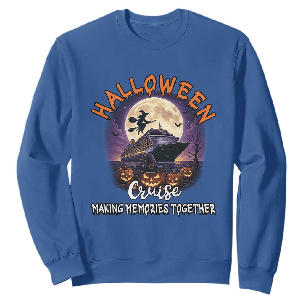 Funny Cruise Halloween Sweatshirt Making Memories Together TS14 Royal Blue Print Your Wear